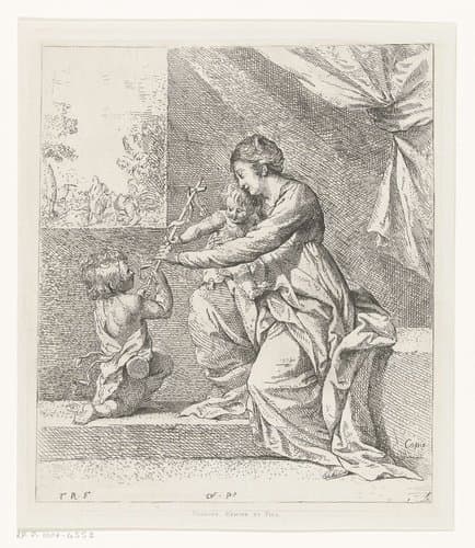 Heilige familie met Johannes de Doper by Johannes Arnoldus Boland