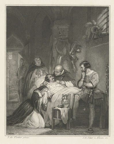 Sterfbed van een krijgsman by Jan Baptist Tetar van Elven