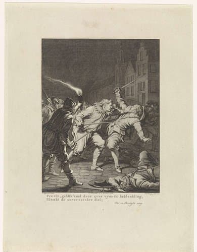 Frezin door Goignies gedood, 1581 by Theodoor Koning