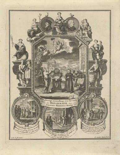 Allegorie op het tweede eeuwfeest van de Hervorming by Adolf van der Laan