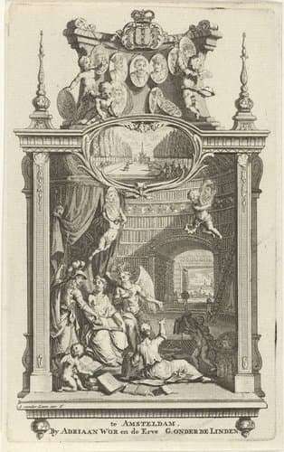 Schrijfkunst in een bibliotheek by Adolf van der Laan