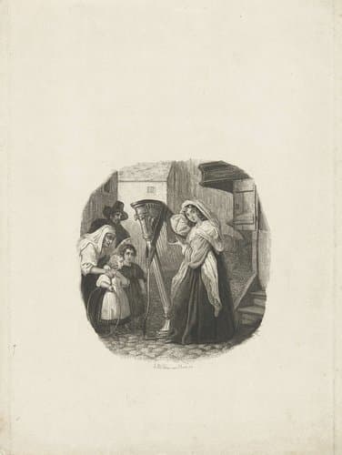 Vrouw met harp by Jan Baptist Tetar van Elven