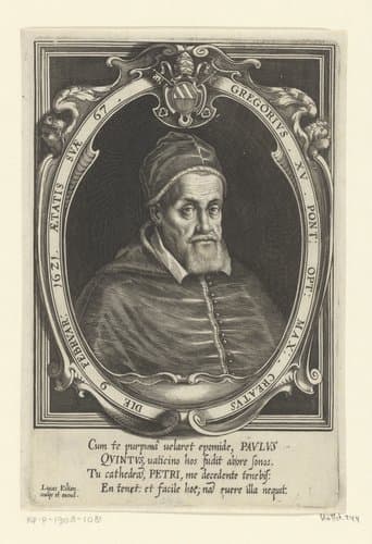 Portret van paus Gregorius XV op 67-jarige leeftijd by Lucas Kilian