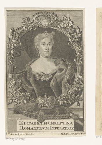 Portret van Elisabeth Christina, keizerin van Oostenrijk by Georg Paul Busch