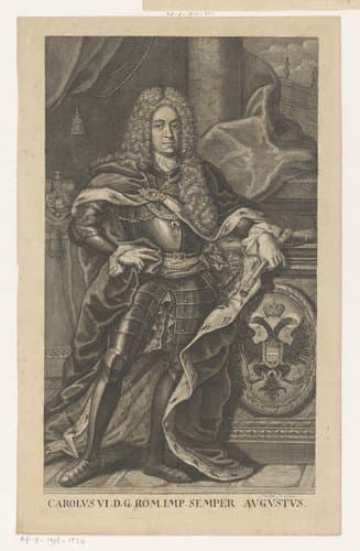 Portret van Karel VI by Johann Georg Mentzel