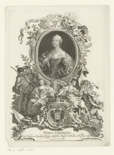 Portret van Maria Theresia by Johann Esaias Nilson