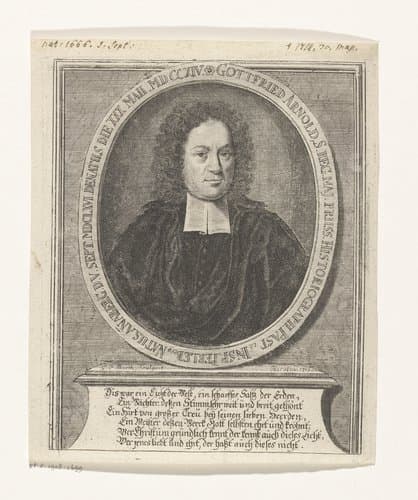 Portret van Gottfried Arnold by Georg Paul Busch