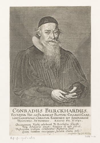 Portret van Hans Conrad Burkhard op 67-jarge leeftijd by Conrad Meyer