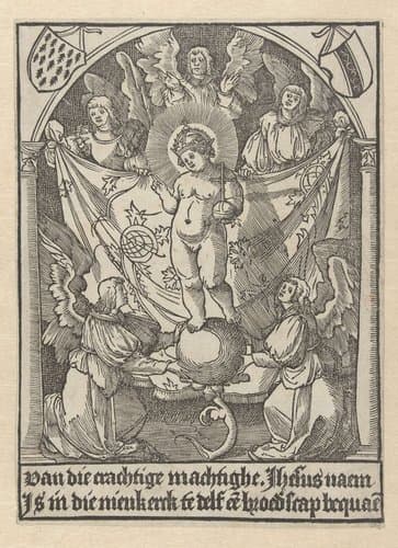 Bidprent voor broederschap van Jezus by Jacob Cornelisz van Oostsanen