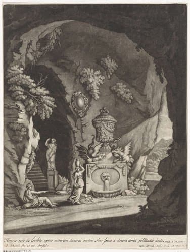 Nimfen in een grot by Pieter Schenk (I)