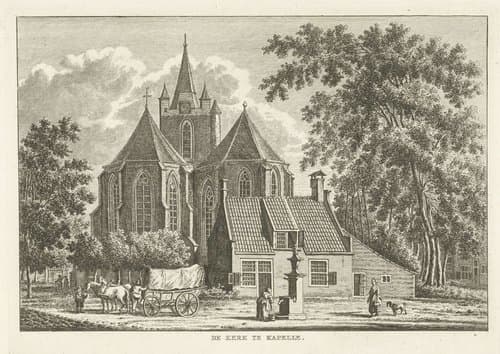 Dorpsgezicht met Hervormde kerk te Kapelle