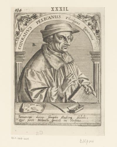 Portret van Konrad Pellikan by Robert Boissard