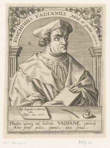Serie portretten van vijftiende- en zestiende-eeuwse geleerden by Robert Boissard