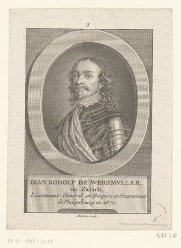 Portret van Johann Rudolf Werdmüller by Pierre Laurent Auvray
