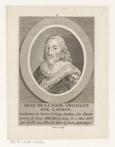 Portret van Beat Zurlauben in ovaal