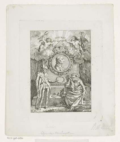 Satirische allegorie rond het grafmonument van Johann Caspar Lavater by Balthasar Anton Dunker