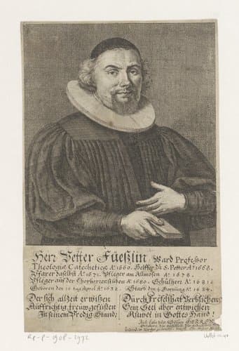 Portret van Peter Fuessli by Conrad Meyer
