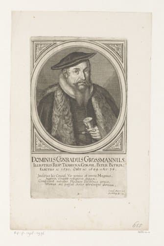 Portret van Conrad Grossmann by Conrad Meyer