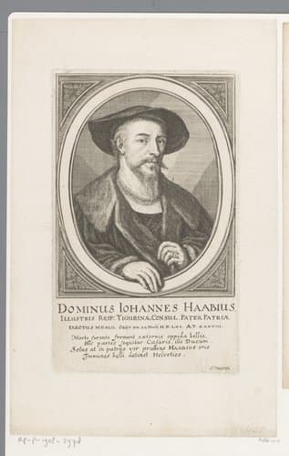 Portret van Johannes Haab by Conrad Meyer