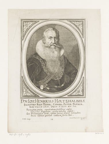 Portret van Johann Heinrich Holtzhalb by Conrad Meyer
