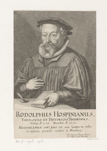 Portret van Rodolphus Hospinianus by Conrad Meyer