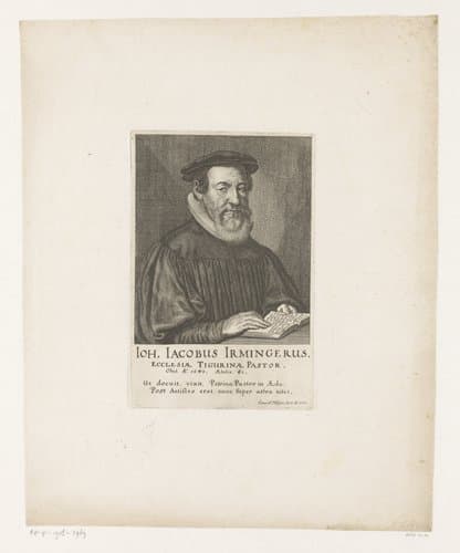 Portret van Johann Jacob Irminger by Conrad Meyer