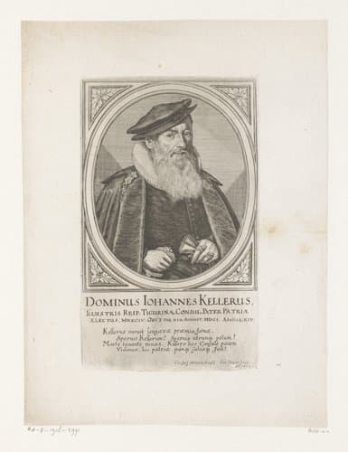 Portret van Johannes Keller by Conrad Meyer