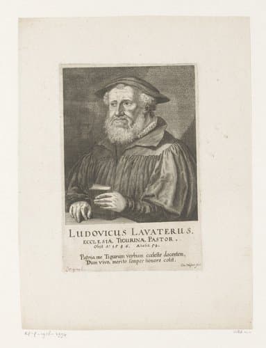 Portret van Ludwig Lavater by Conrad Meyer