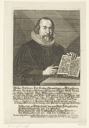 Portret van Johann Caspar Maurer by Conrad Meyer