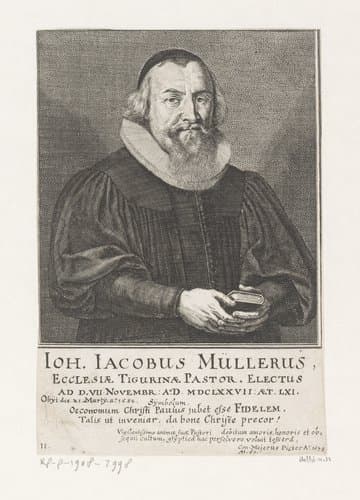 Portret van Johann Jacob Müller by Conrad Meyer