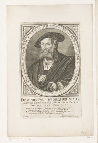 Portretten van burgemeesters van Zürich by Conrad Meyer