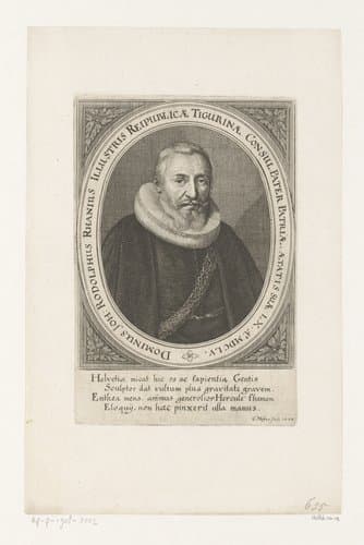 Portret van Johann Rudolf Rahn (II) by Conrad Meyer