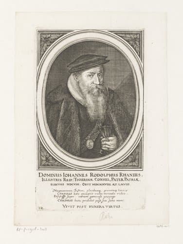 Portret van Johann Rudolf Rahn (I) by Conrad Meyer