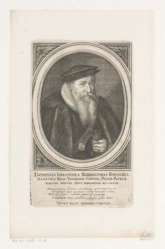 Portret van Johann Rudolf Rahn (I) by Conrad Meyer