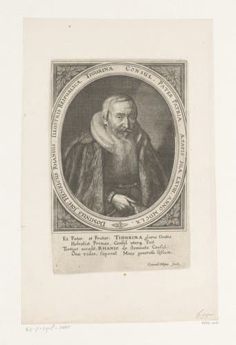 Portretten van burgemeesters van Zürich by Conrad Meyer