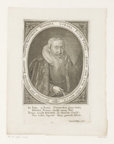 Portretten van burgemeesters van Zürich by Conrad Meyer