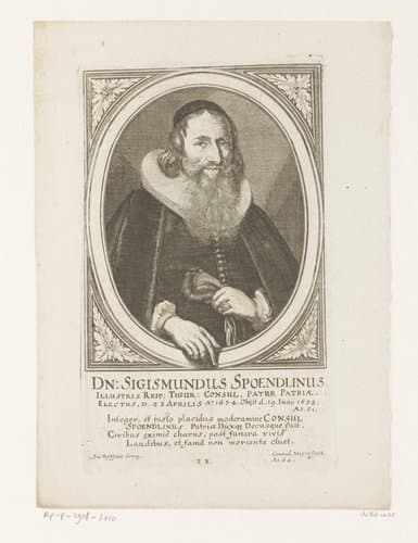 Portret van Sigismund Spöndli by Conrad Meyer