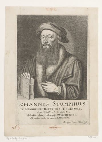 Portret van Johannes Stumpf by Conrad Meyer