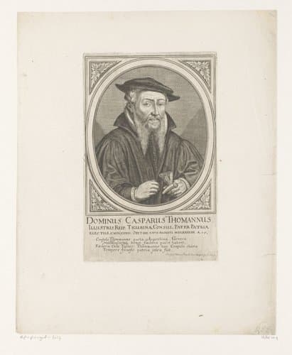 Portret van Caspar Thomann by Conrad Meyer