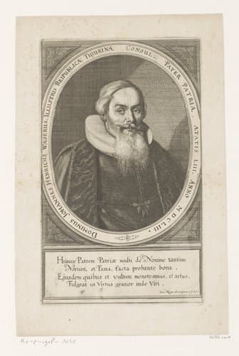 Portret van Johann Heinrich Waser op 53-jarige leeftijd by Conrad Meyer