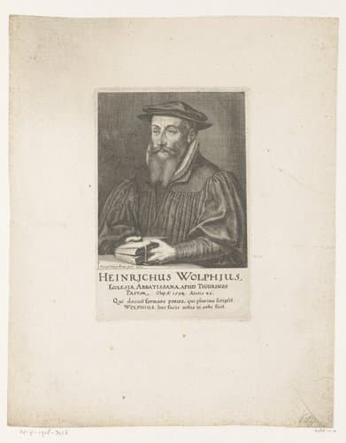 Portret van Heinrich Wolf by Conrad Meyer