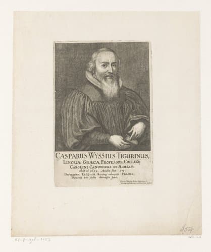 Portret van Caspar Wyss by Conrad Meyer
