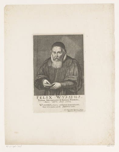 Portret van Felix Wyss by Conrad Meyer