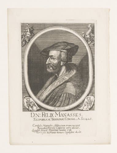 Portret van Felix Manasses by Johannes Meyer (II)