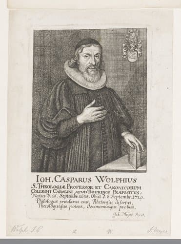 Portret van Johann Caspar Wolphius by Johannes Meyer (II)
