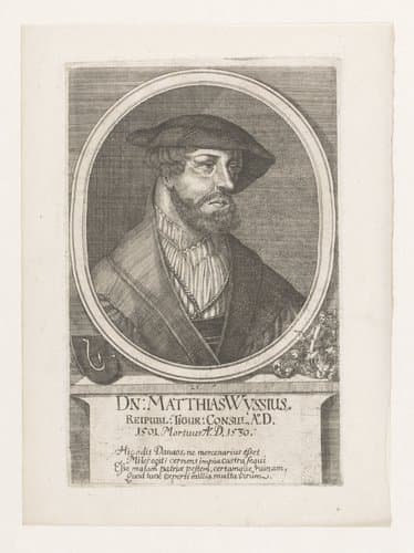 Portret van Matthias Wyssius by Johannes Meyer (II)