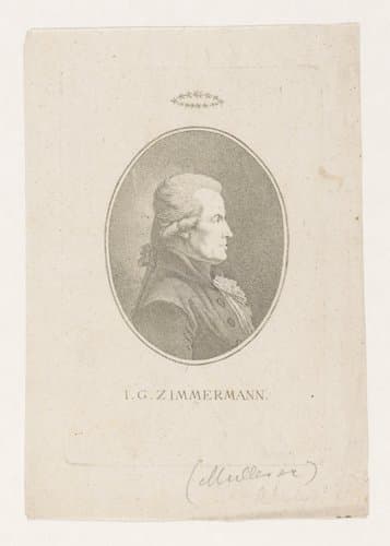 Portret van Johann Georg Ritter von Zimmermann by Johann Christian Ernst Müller