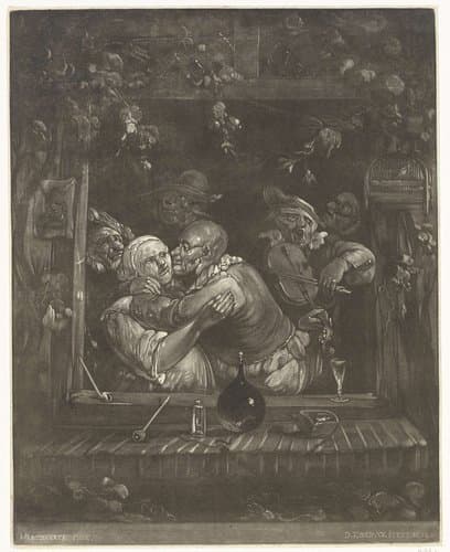 Vrolijk gezelschap aan een venster by Dirk Koedijck