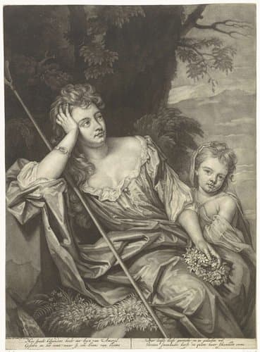 Amaryllis als herderin met een kind by Jacob de Later