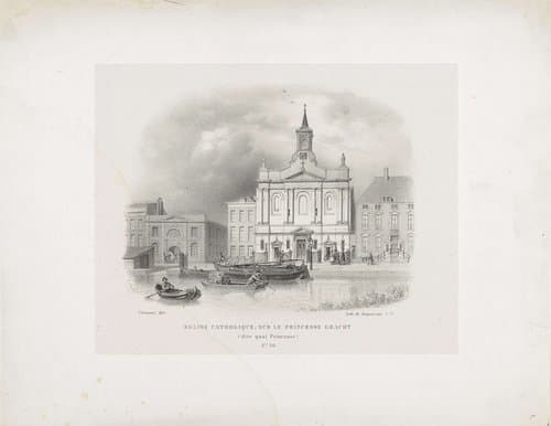 Eglise Catholique, sur le Princesse Gracht (dite quai Princesse) by Wilhelmus Cornelis Chimaer van Oudendorp